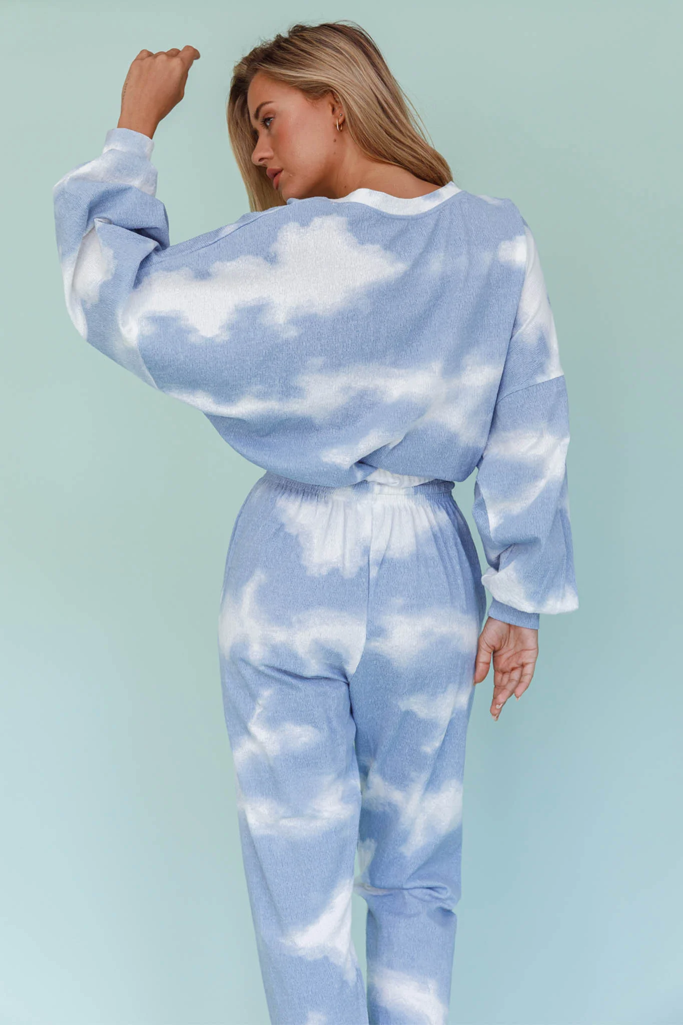 Low Key Dropped Shoulder Ribbed Top Blue - Seraphlike