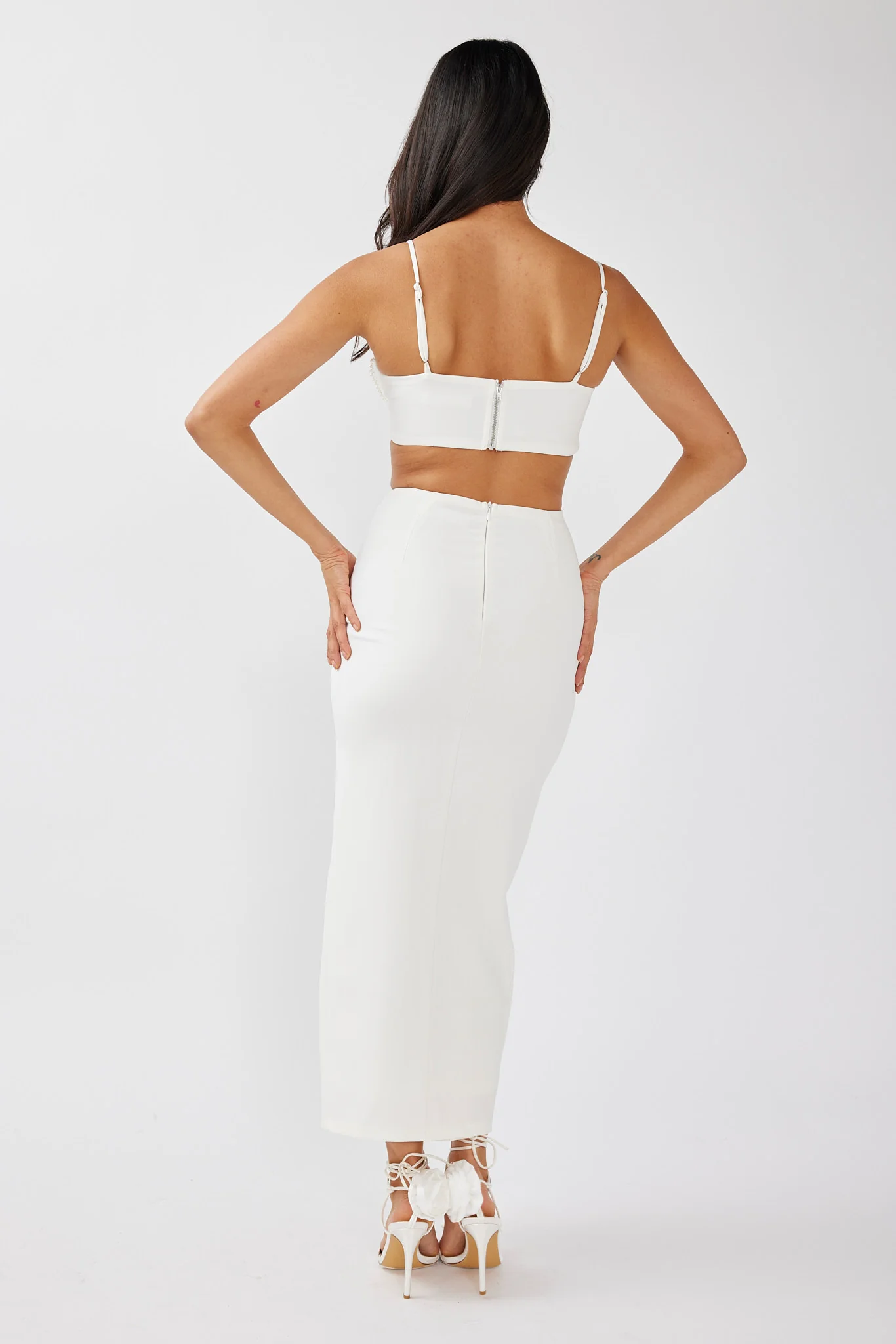 Next To You Thigh Split Skirt White - Seraphlike