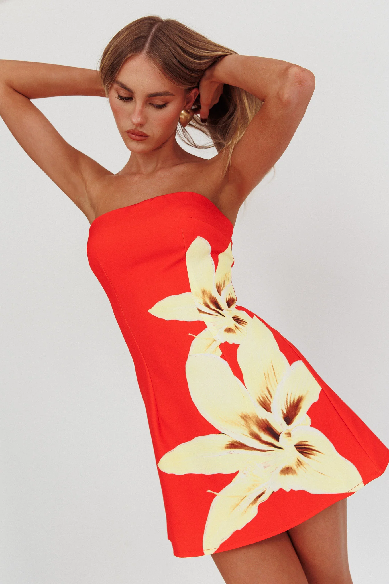 Heart To Heart Strapless Mini Dress Lily Red - Seraphlike