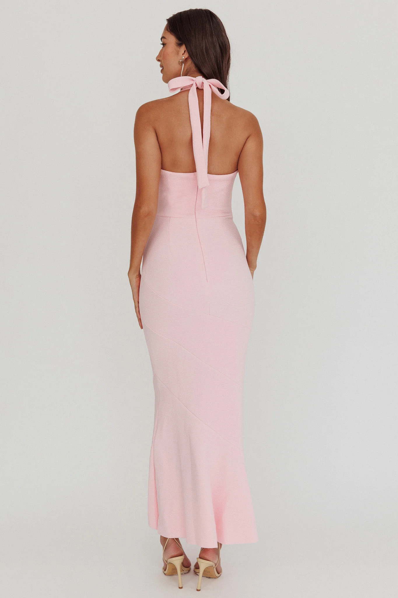 Fire Of Stars Halterneck Midi Dress Pink - Seraphlike