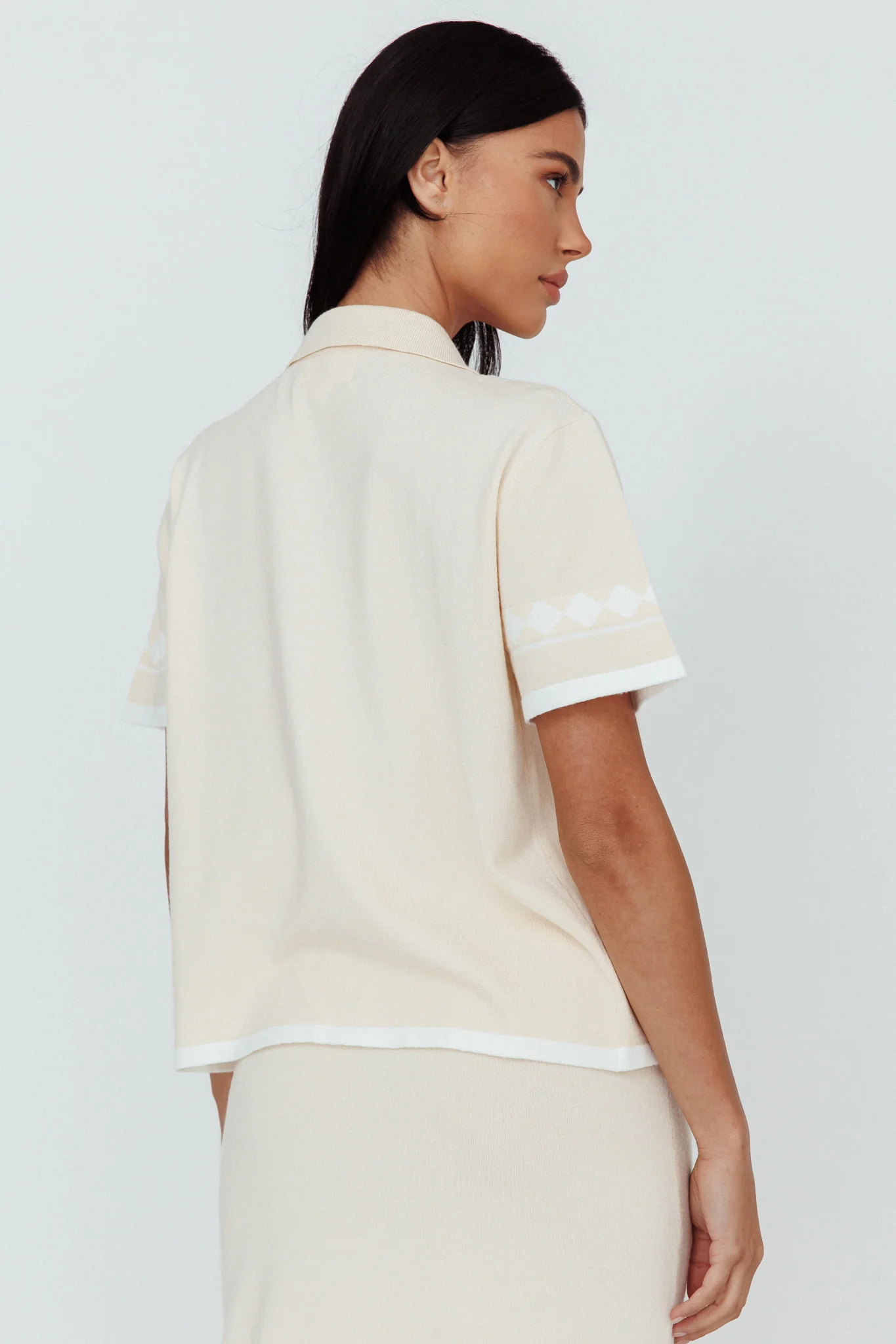 Amalfi Sun Knit Button-Up Shirt Sand - Seraphlike