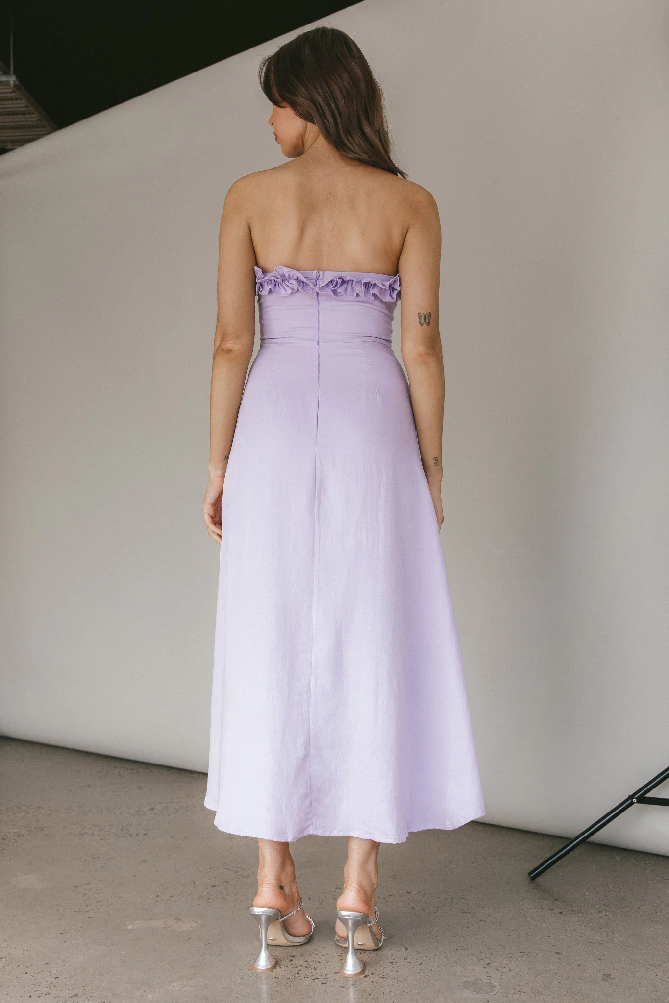Under The Sun Tied Bust Midi Dress Lilac - Seraphlike