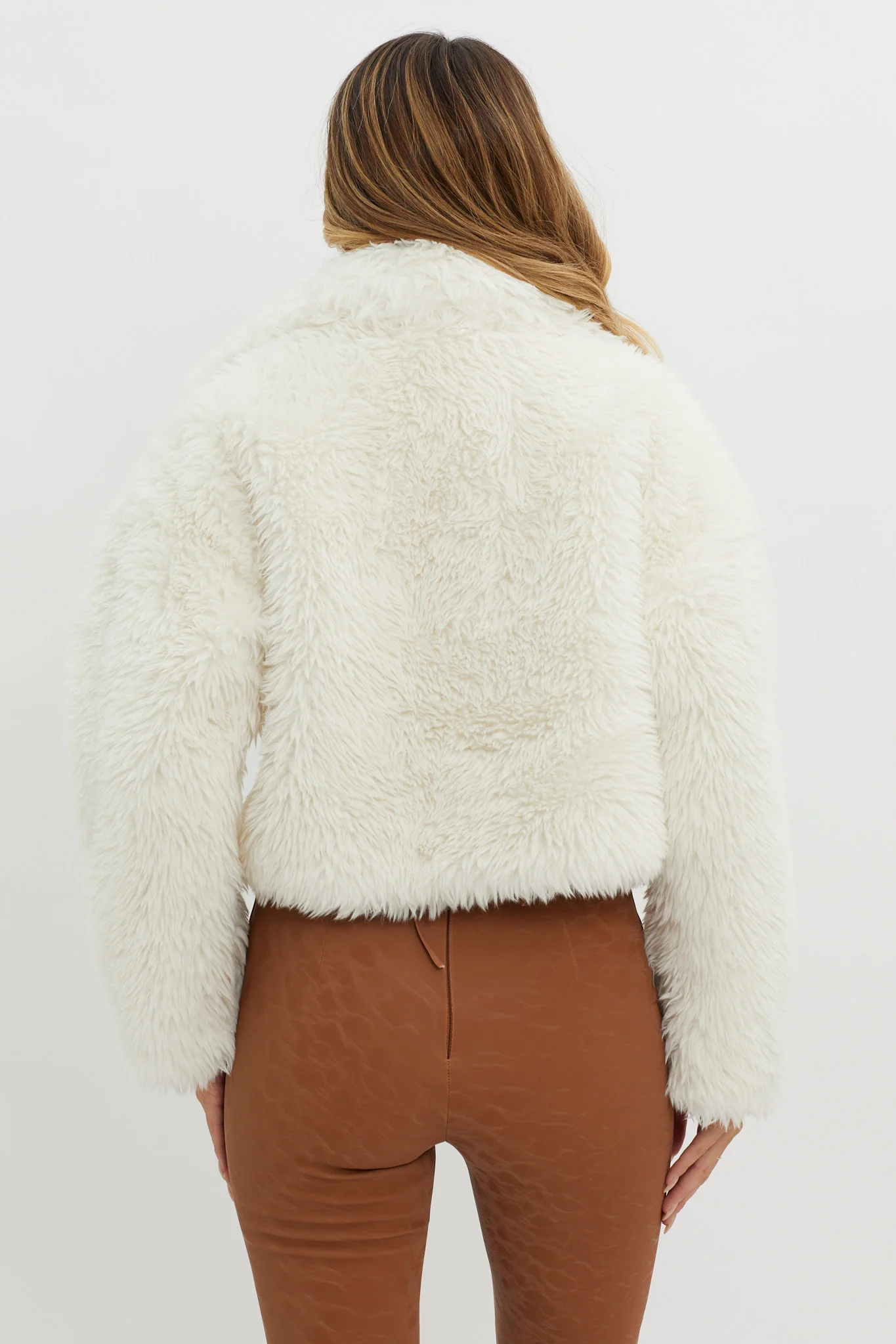 St Moritz Notch Lapel Fur Jacket White - Seraphlike