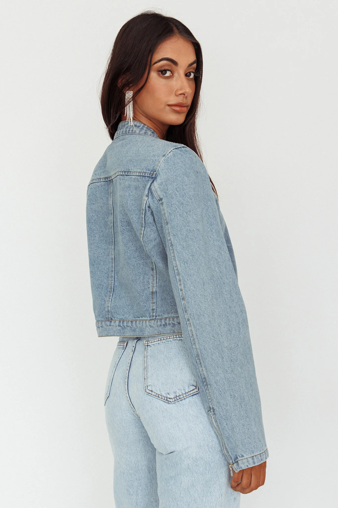 Girona Zipper Jacket Light Denim - Seraphlike