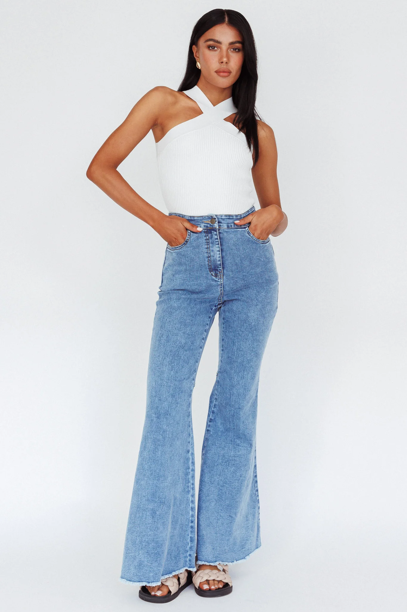 Mulholland Boot Cut Jeans Denim Blue - Seraphlike
