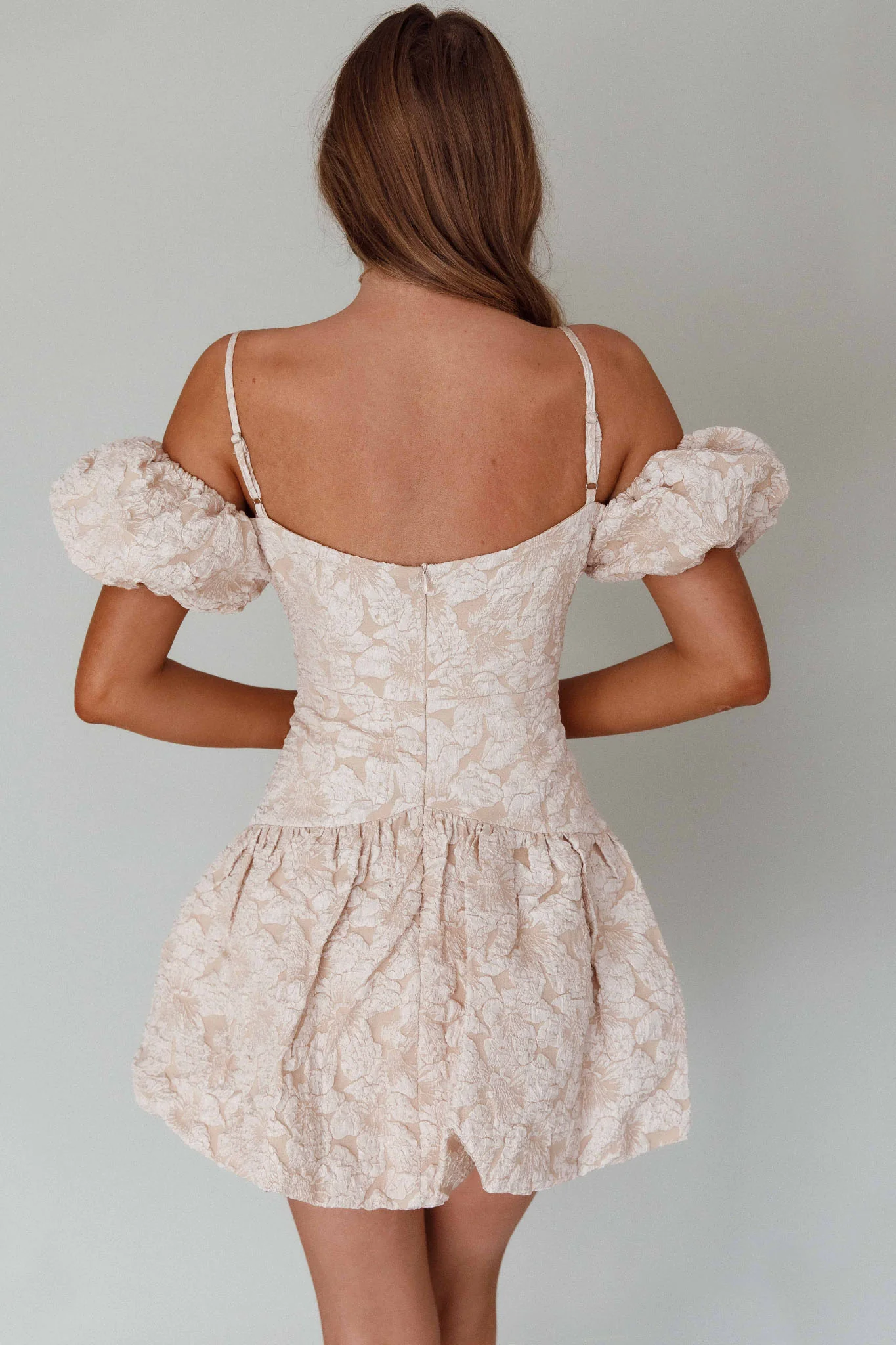 Mon Bebe Drop Waist Mini Dress Sand - Seraphlike