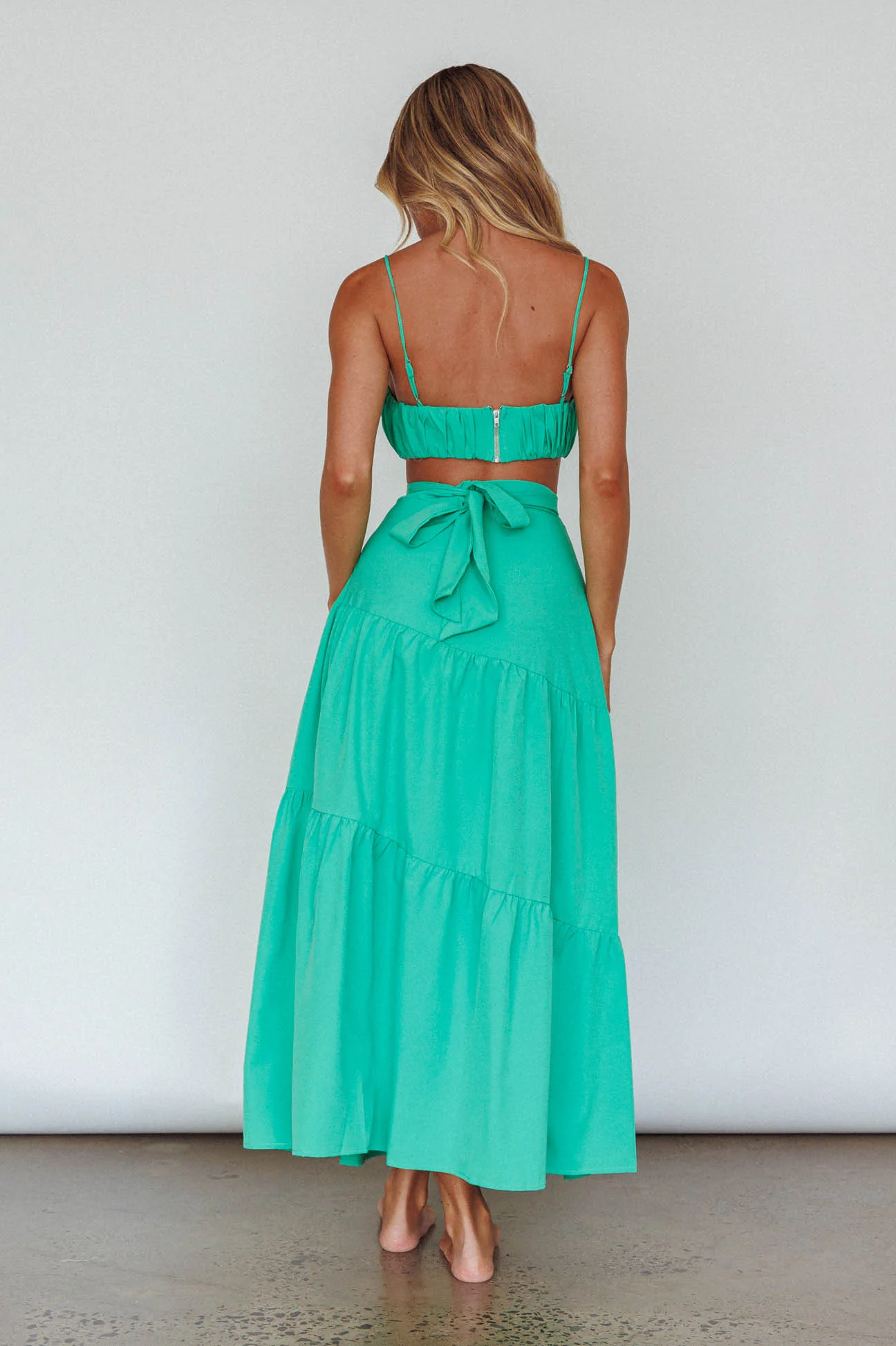 Bondi Gathered Crop Top Apple - Seraphlike