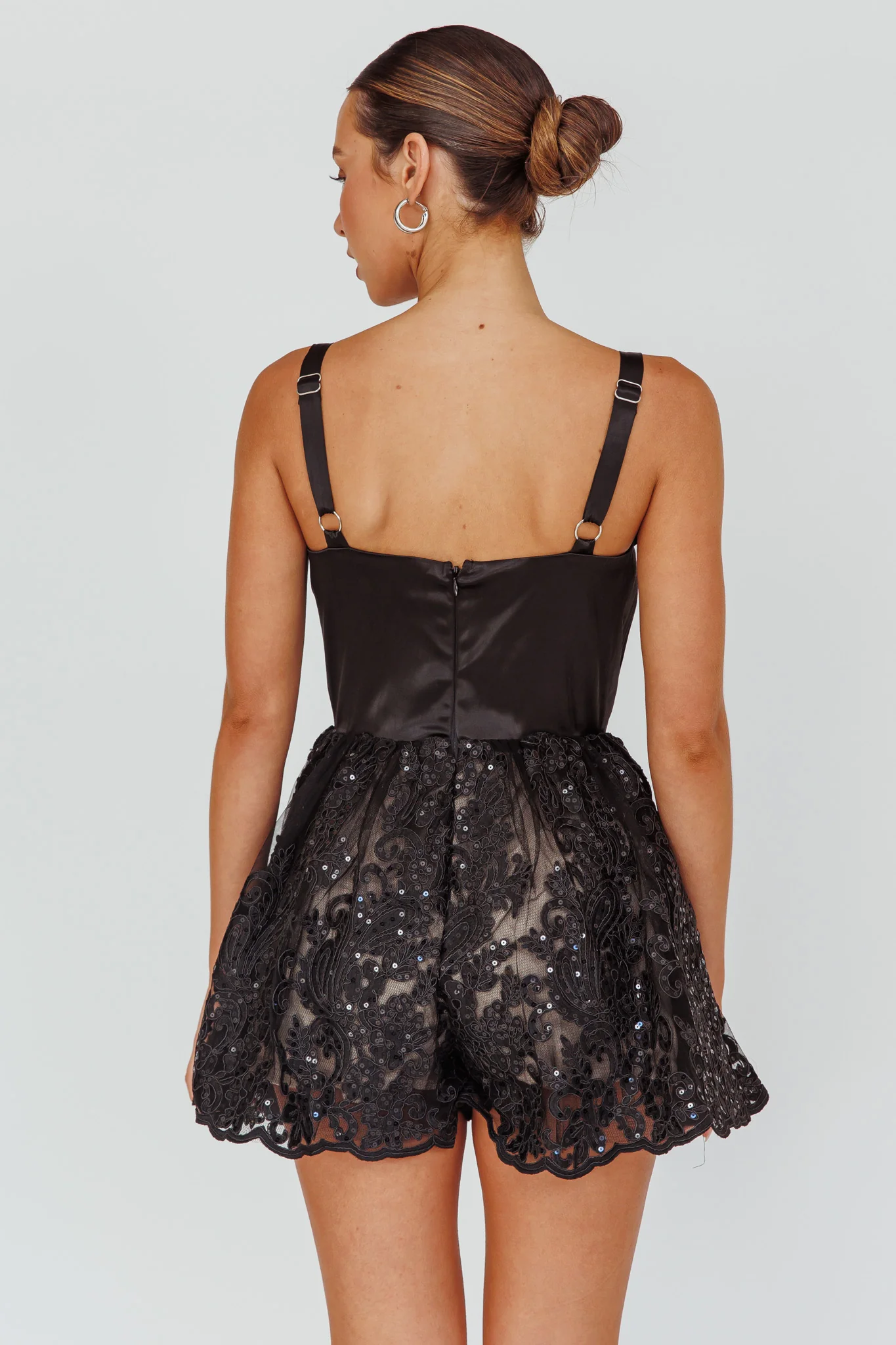 Georgia May Lace Romper Black - Seraphlike