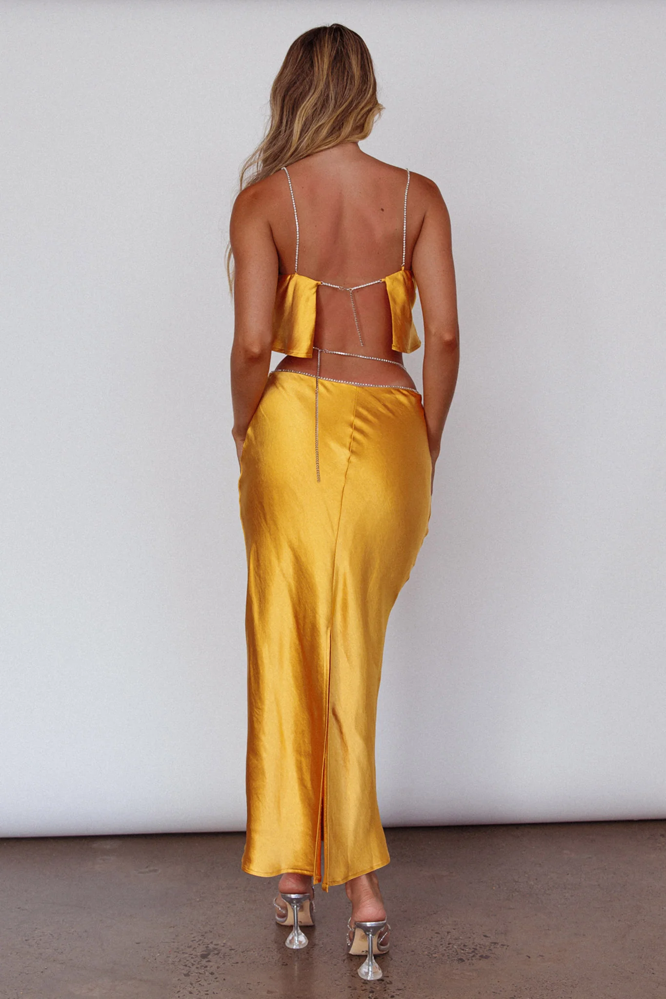 Tahni Diamante Chain Maxi Skirt Mango - Seraphlike