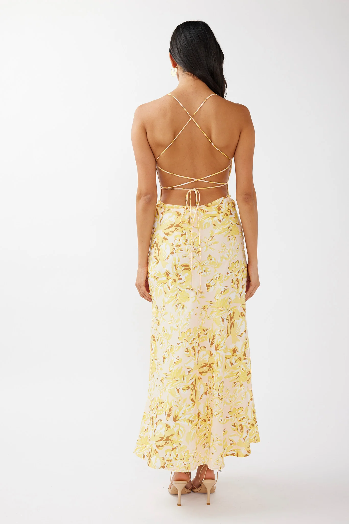 True Divine Strappy Back Maxi Dress Floral Sun - Seraphlike