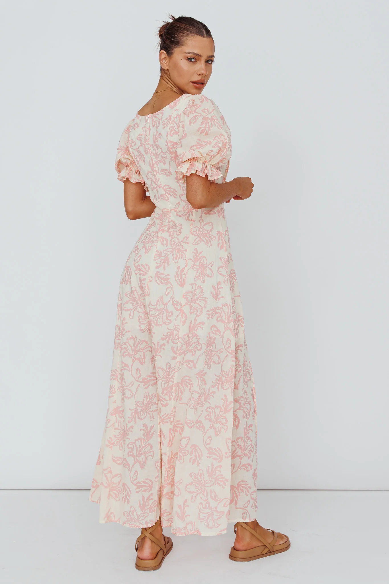 Sitting Pretty Pintuck Pleat Puff Sleeve Dress Pink - Seraphlike