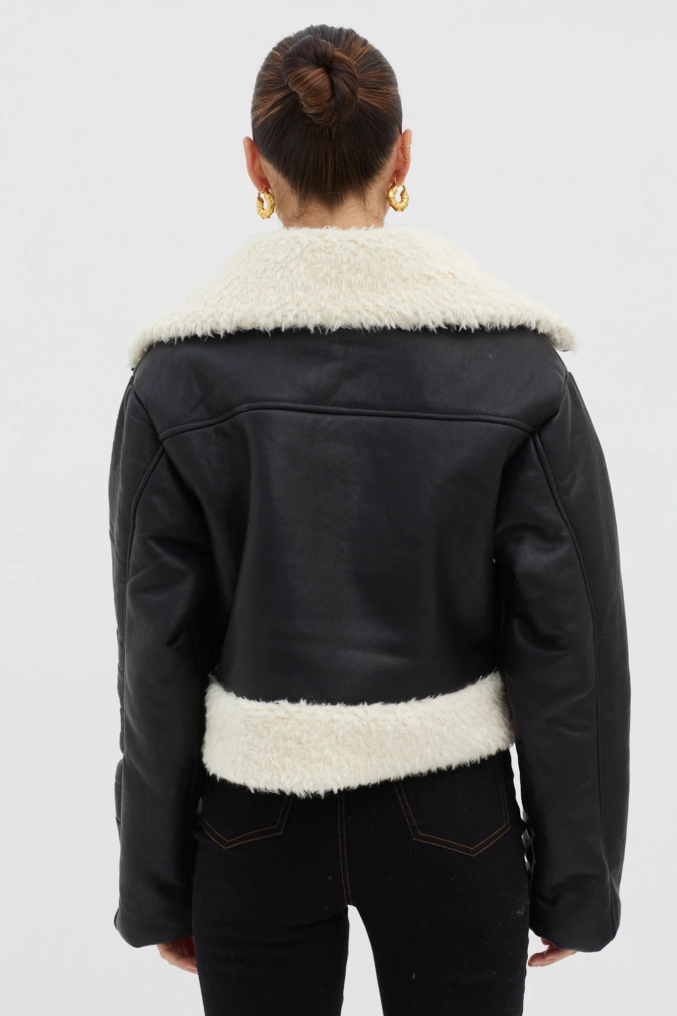 Camden Sherpa Trim Zip Jacket Black - Seraphlike