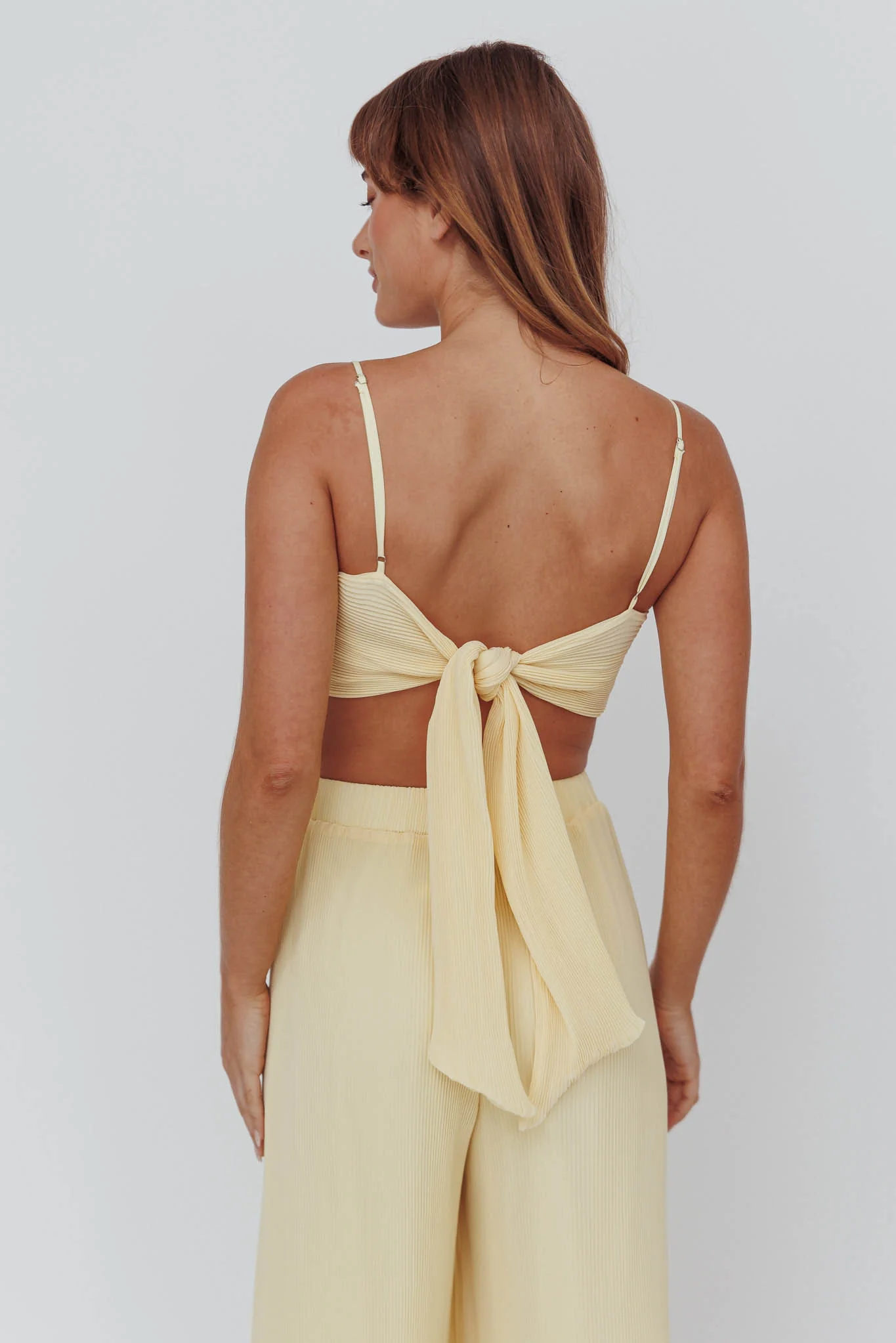 Light Energy Tie Back Crop Top Lemon - Seraphlike