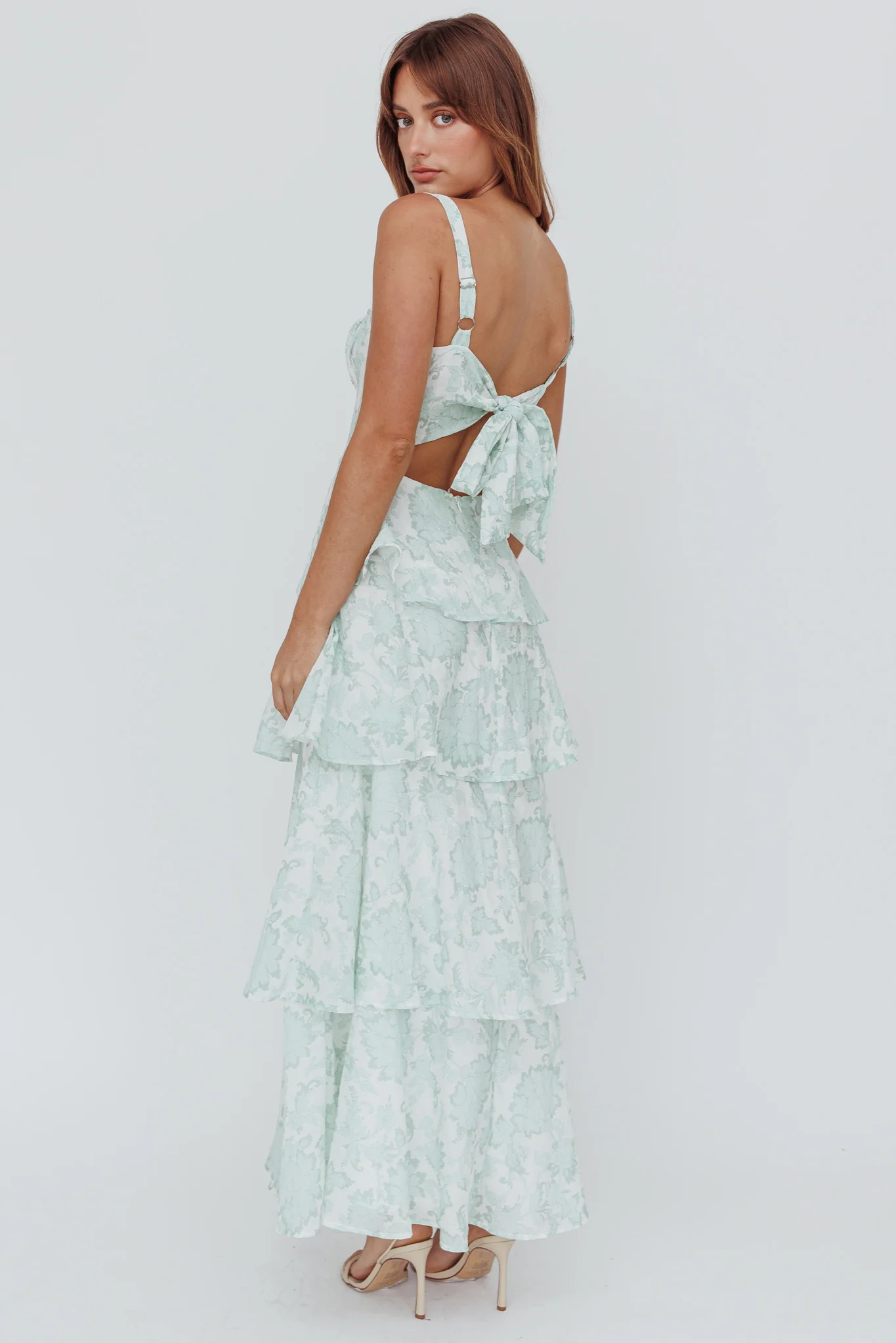 Provence Bloom Tiered Maxi Dress Floral Sage - Seraphlike