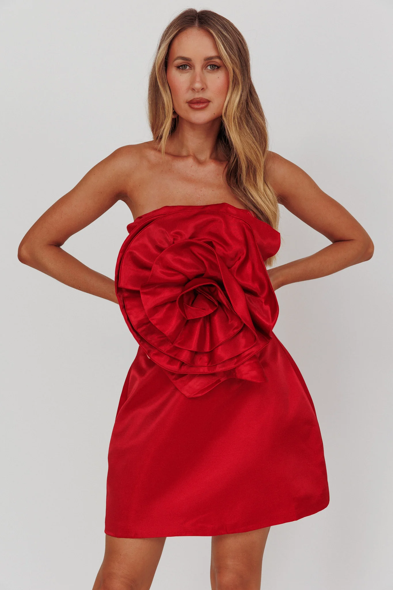 Count Down A-Line Mini Skirt Red - Seraphlike