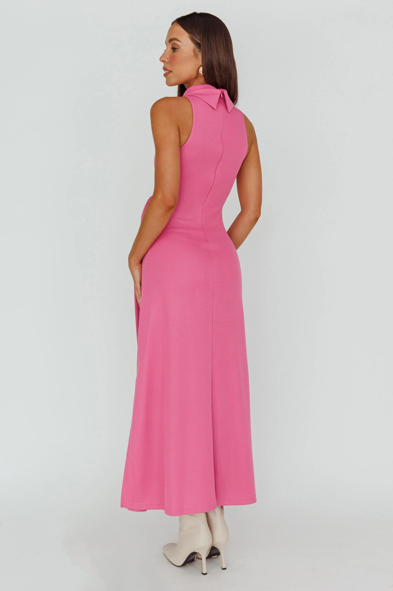 Make A Way Sleeveless Turtleneck Dress Pink - Seraphlike