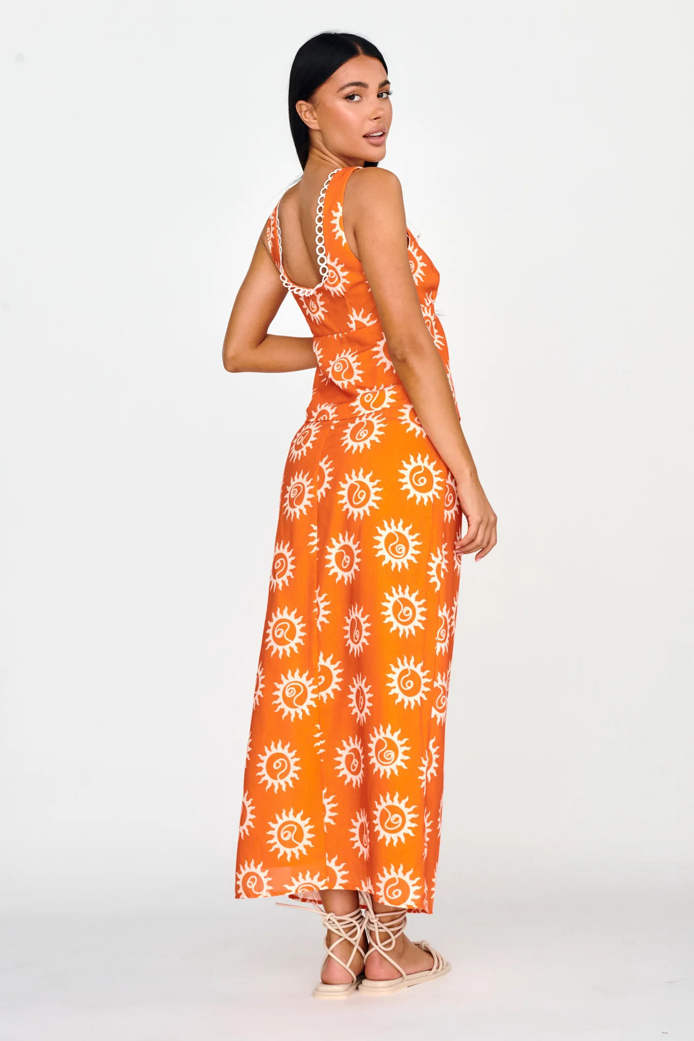 Sun Days Midi Skirt Sun Orange - Seraphlike
