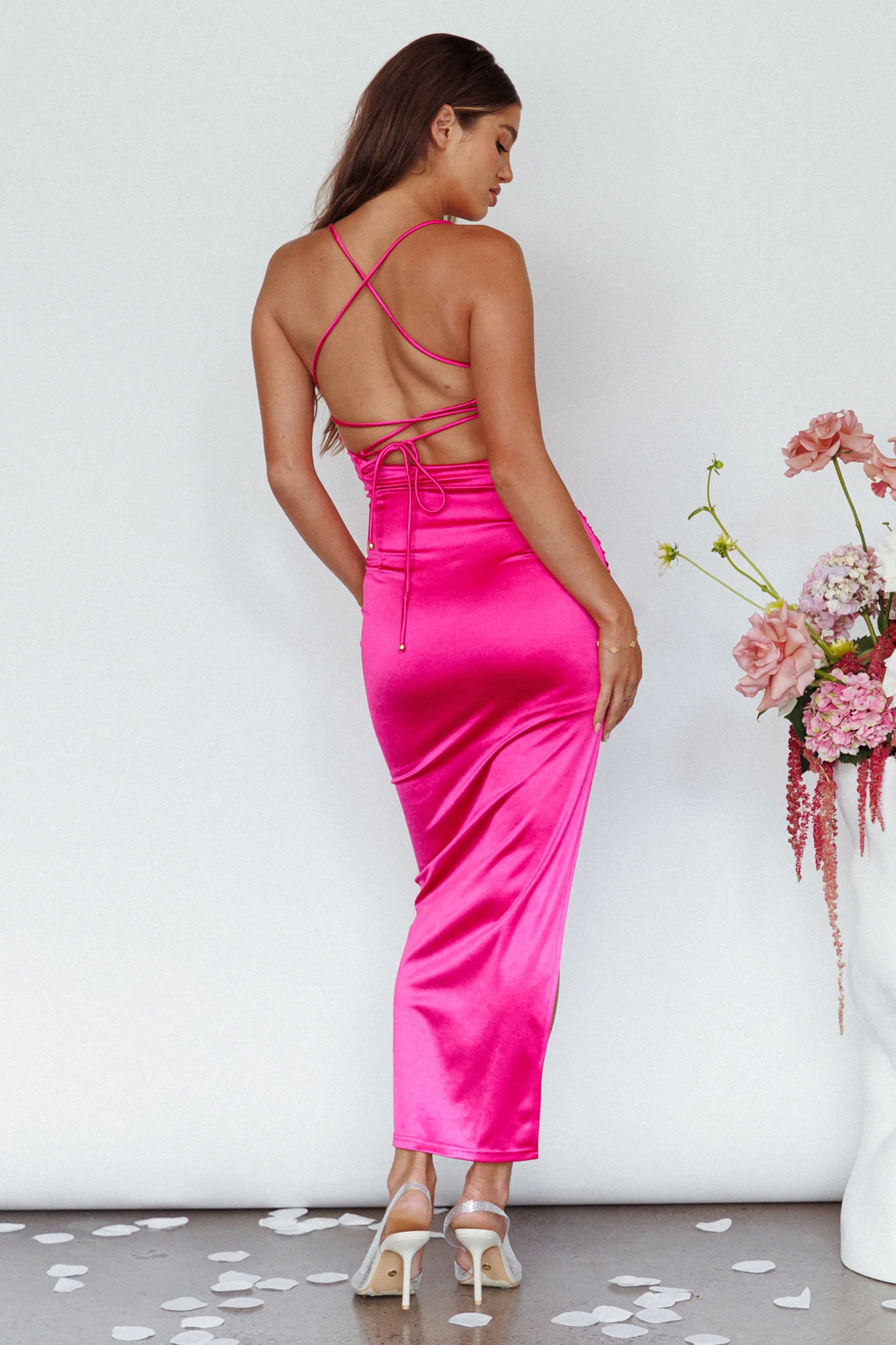 Can't Hardly Wait Cut-Out Midi Dress Fuchsia - Seraphlike