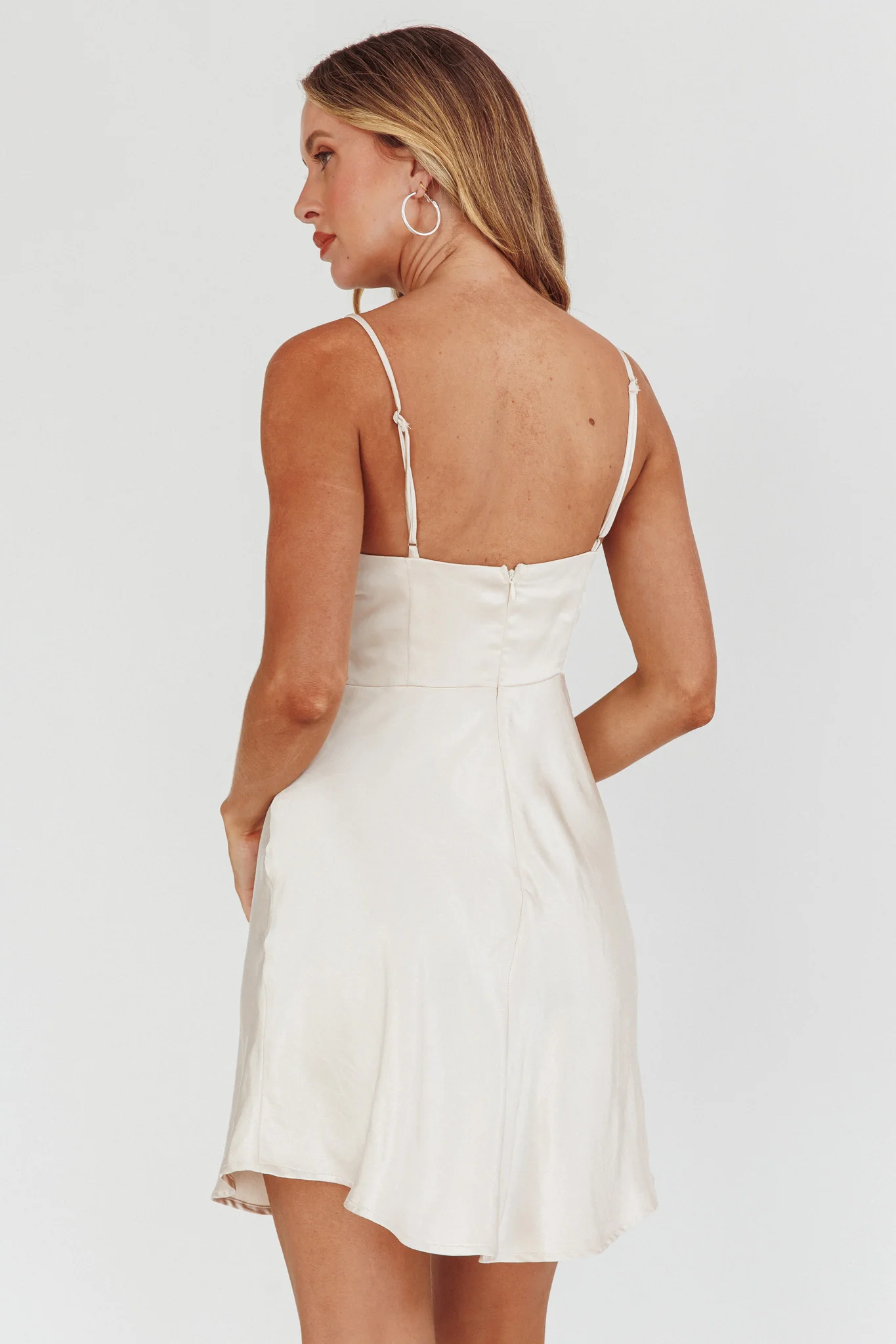 Well Versed Pleated Mini Dress Champagne - Seraphlike