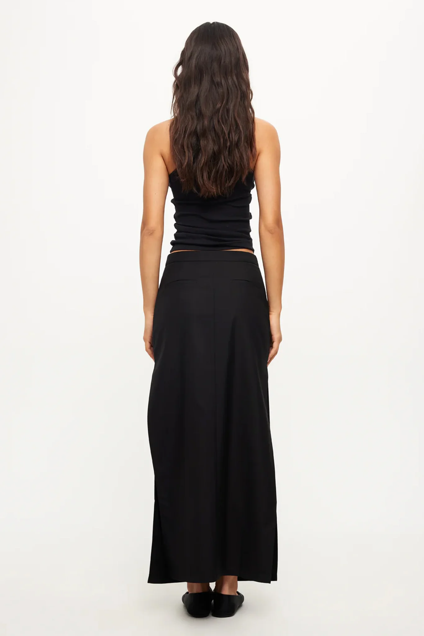 LIONESS Minimalist Maxi Skirt Onyx - Seraphlike