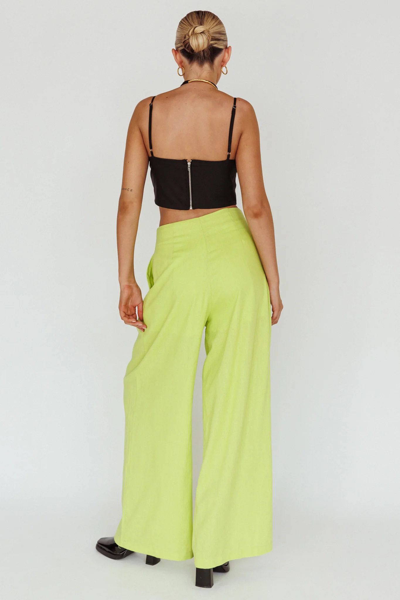 Sloan Side Pocket Trouser Pants Lime - Seraphlike
