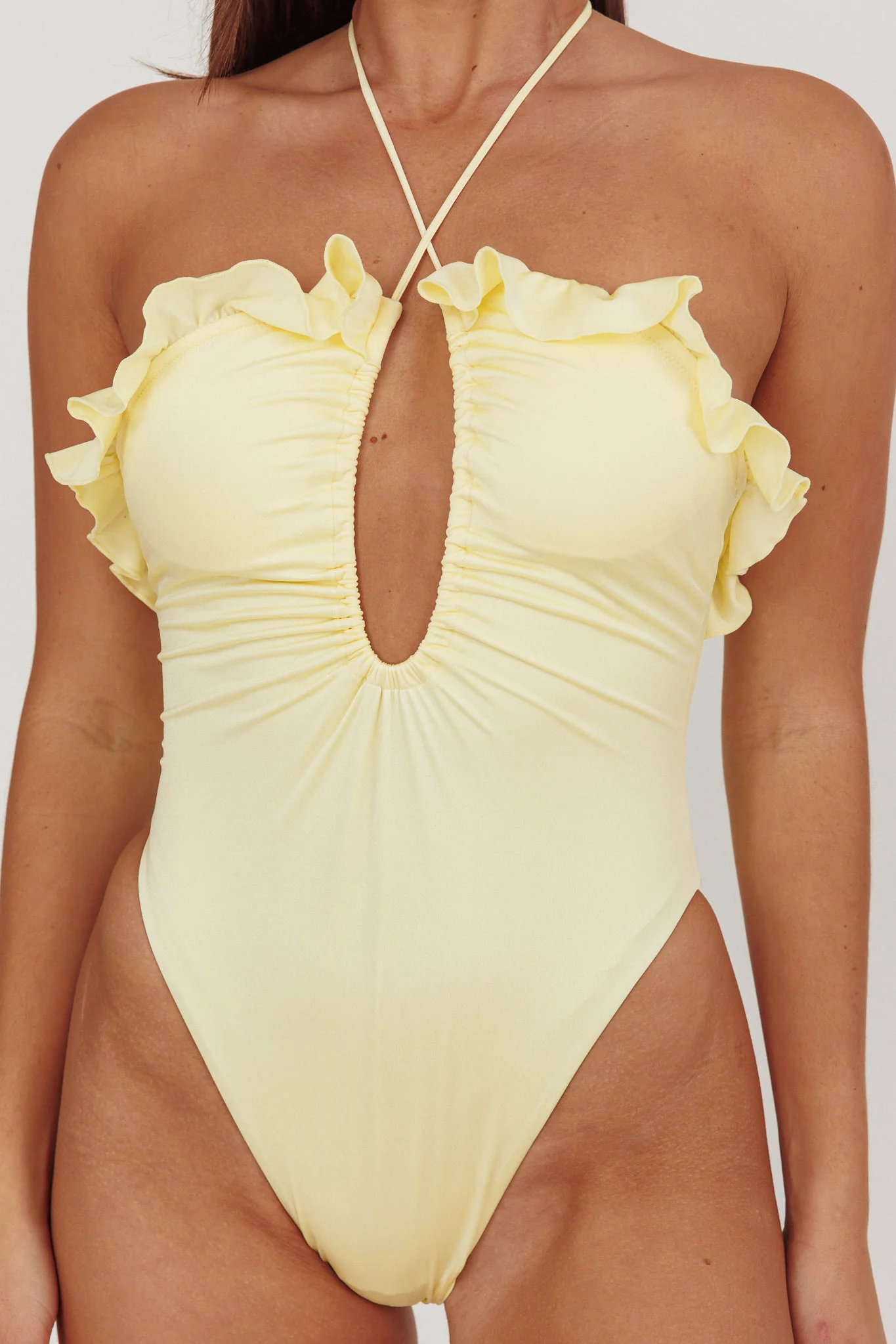 Georgia Frill Strap One Piece Swimsuit Butter - Seraphlike