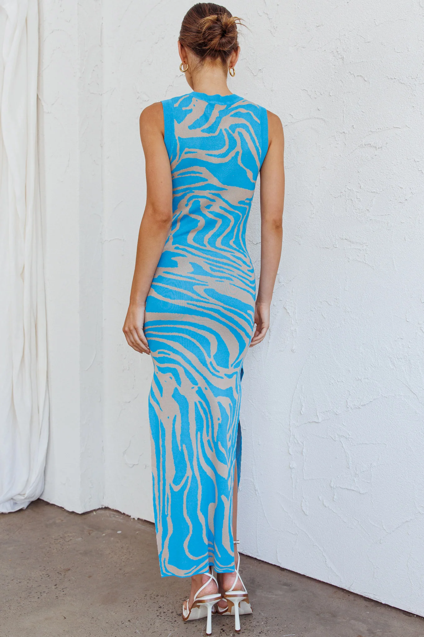 Elsinore Sleeveless Knit Maxi Dress Blue - Seraphlike