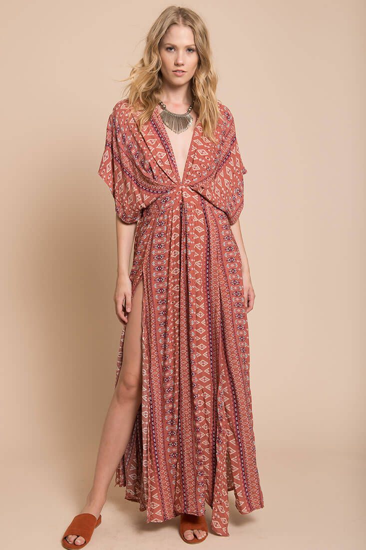 Libby Maxi Dress Rust - Seraphlike