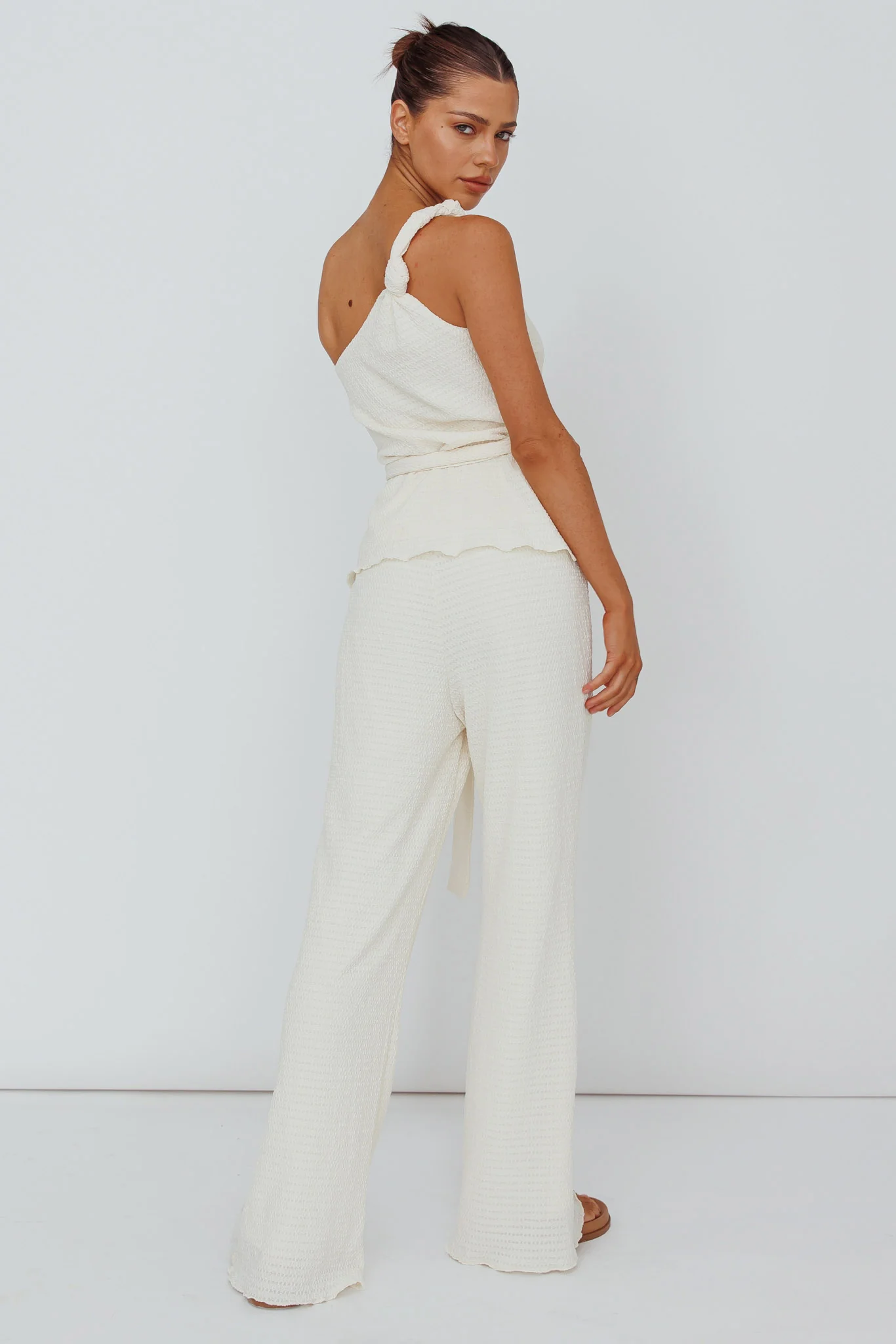 Austin City Textured Pants Cream - Seraphlike