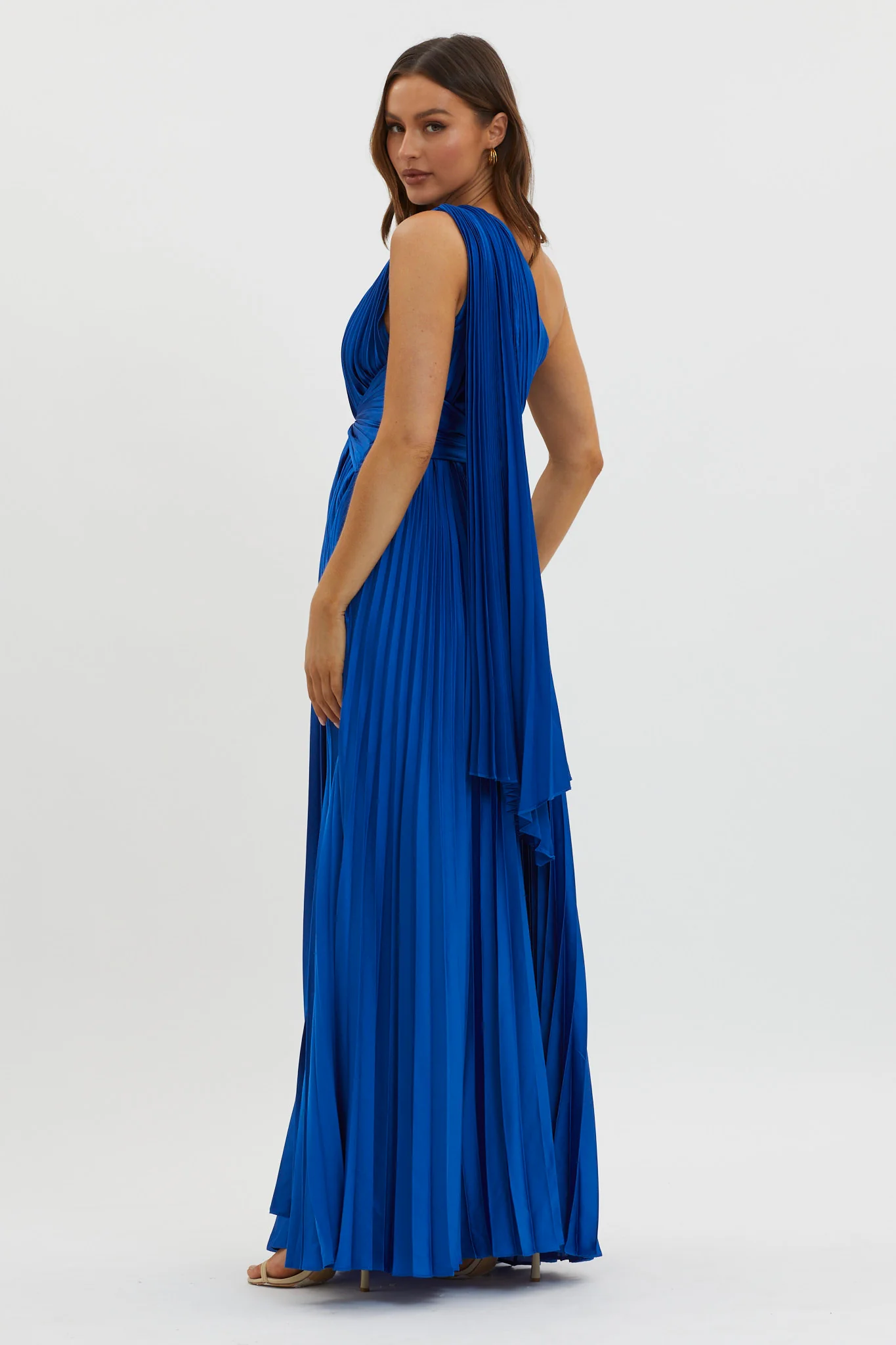 Laxmi Accordion Pleat Maxi Dress Royal Blue - Seraphlike