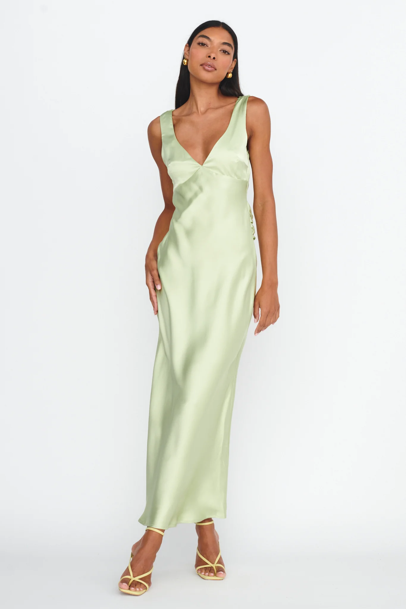 Jelena Draped Back Maxi Dress Apple - Seraphlike