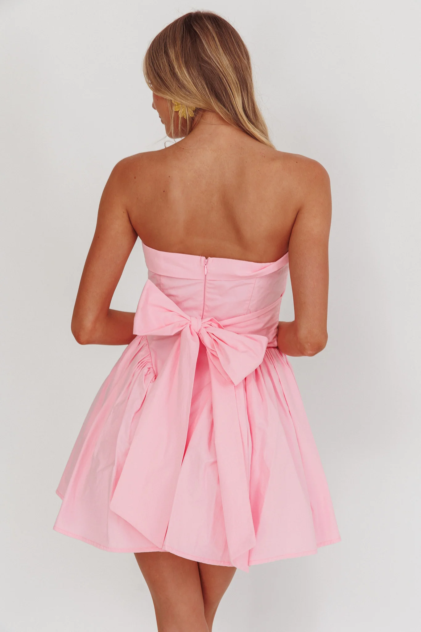 Angel Girls Bow Back Mini Dress Pink - Seraphlike