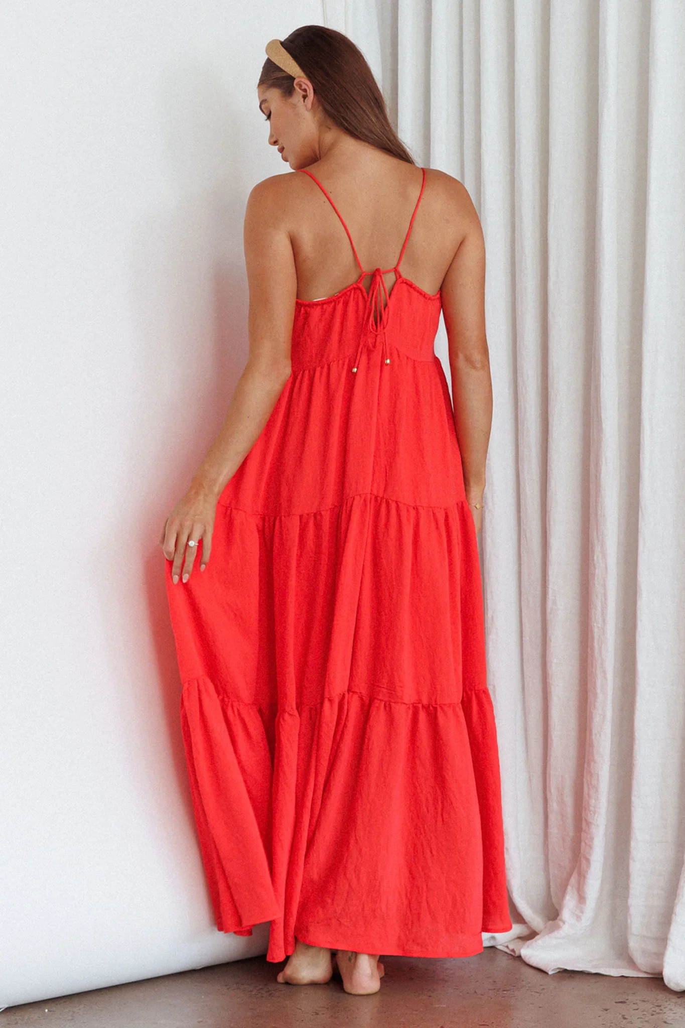 Bora Bora Tied Back Maxi Dress Watermelon - Seraphlike