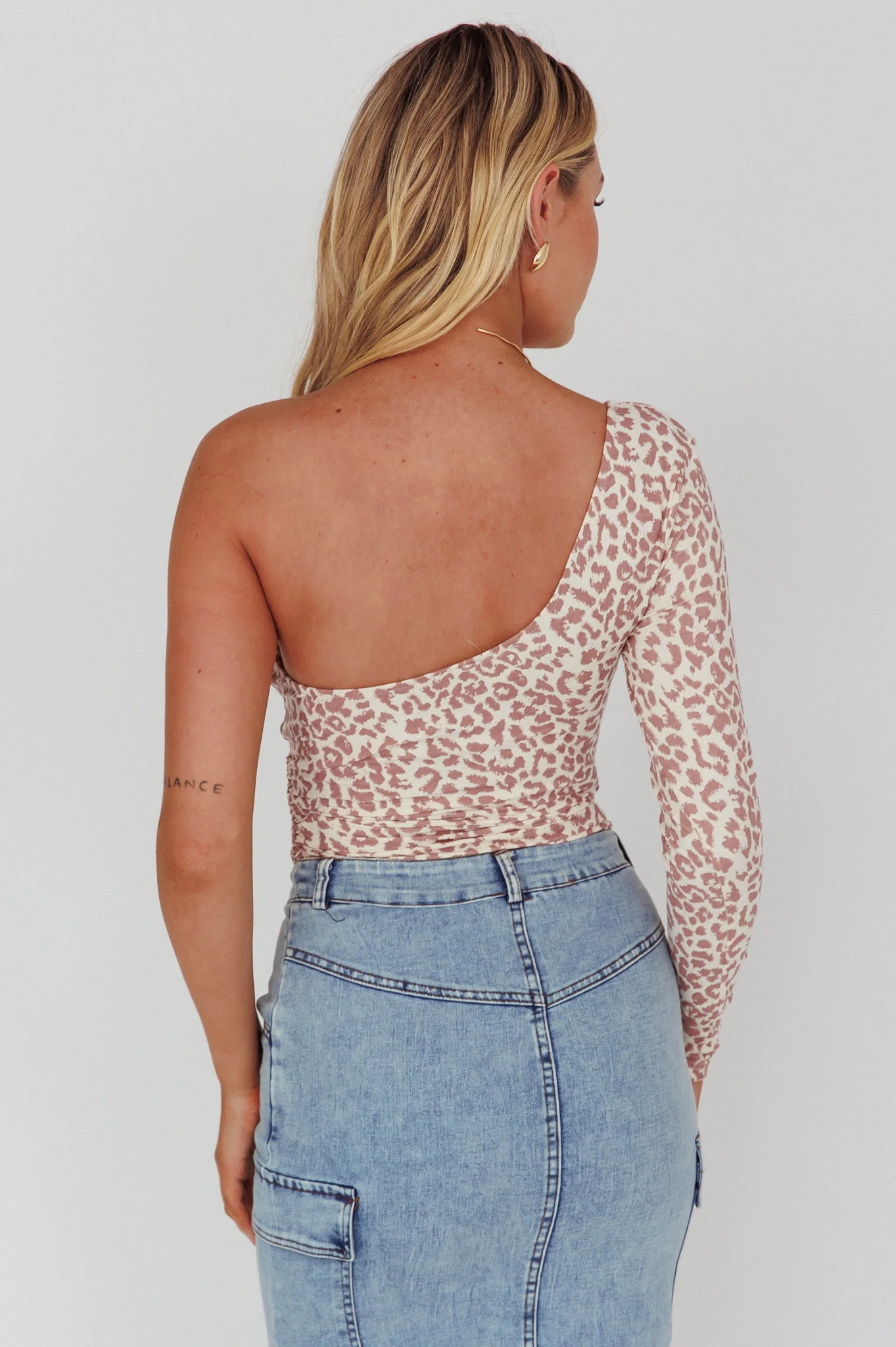 Fifi One Sleeve Bodysuit Leopard Rose - Seraphlike