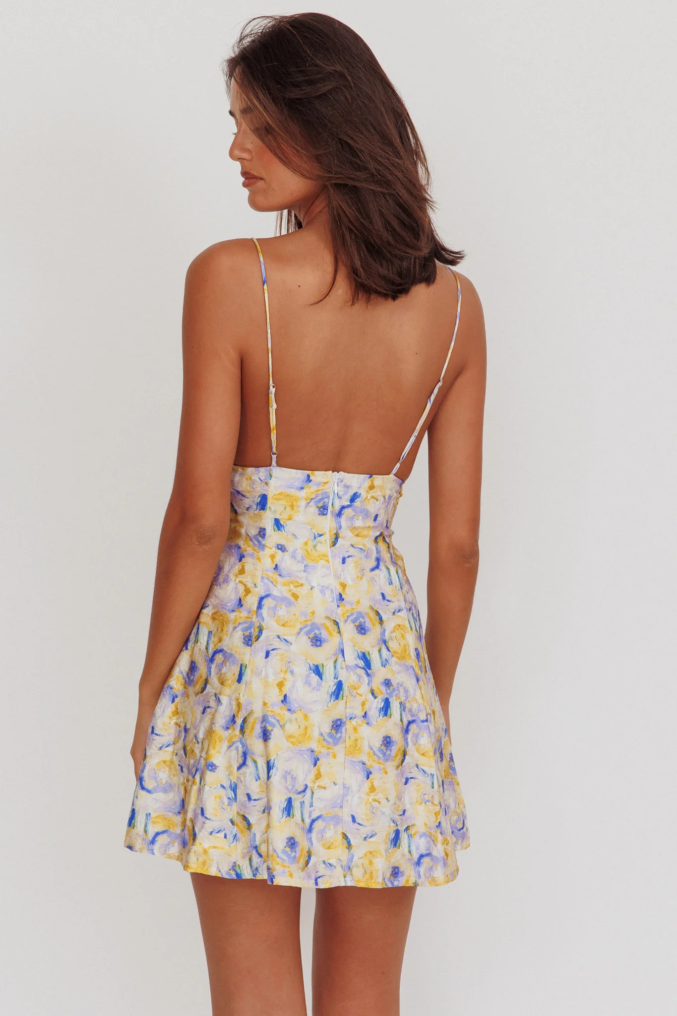 Lead The Way Abstract Print Mini Dress Yellow - Seraphlike