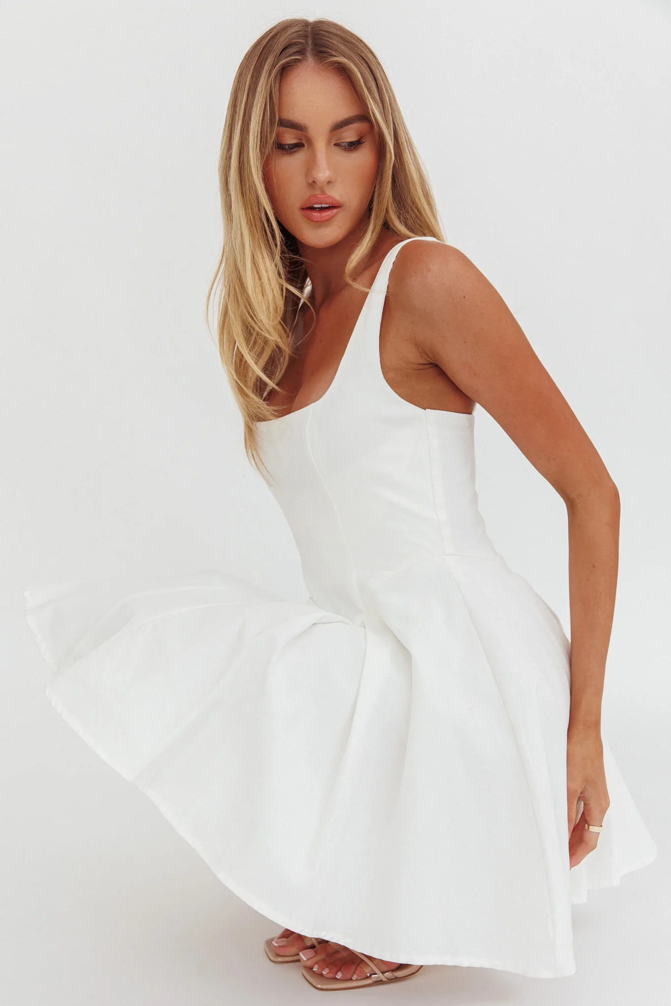 Get My Attention A-Line Mini Dress White - Seraphlike