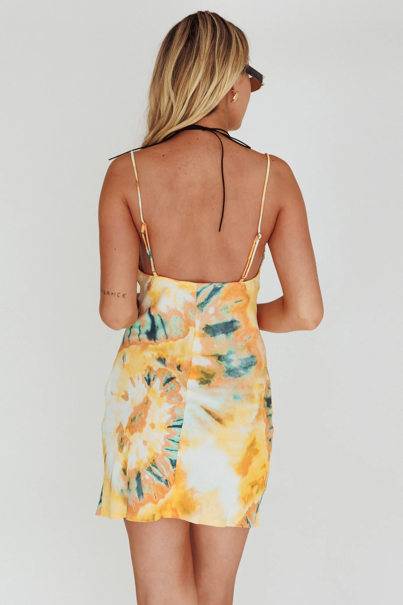 Show Me Love Cowl Neck Mini Dress Orange Multi - Seraphlike