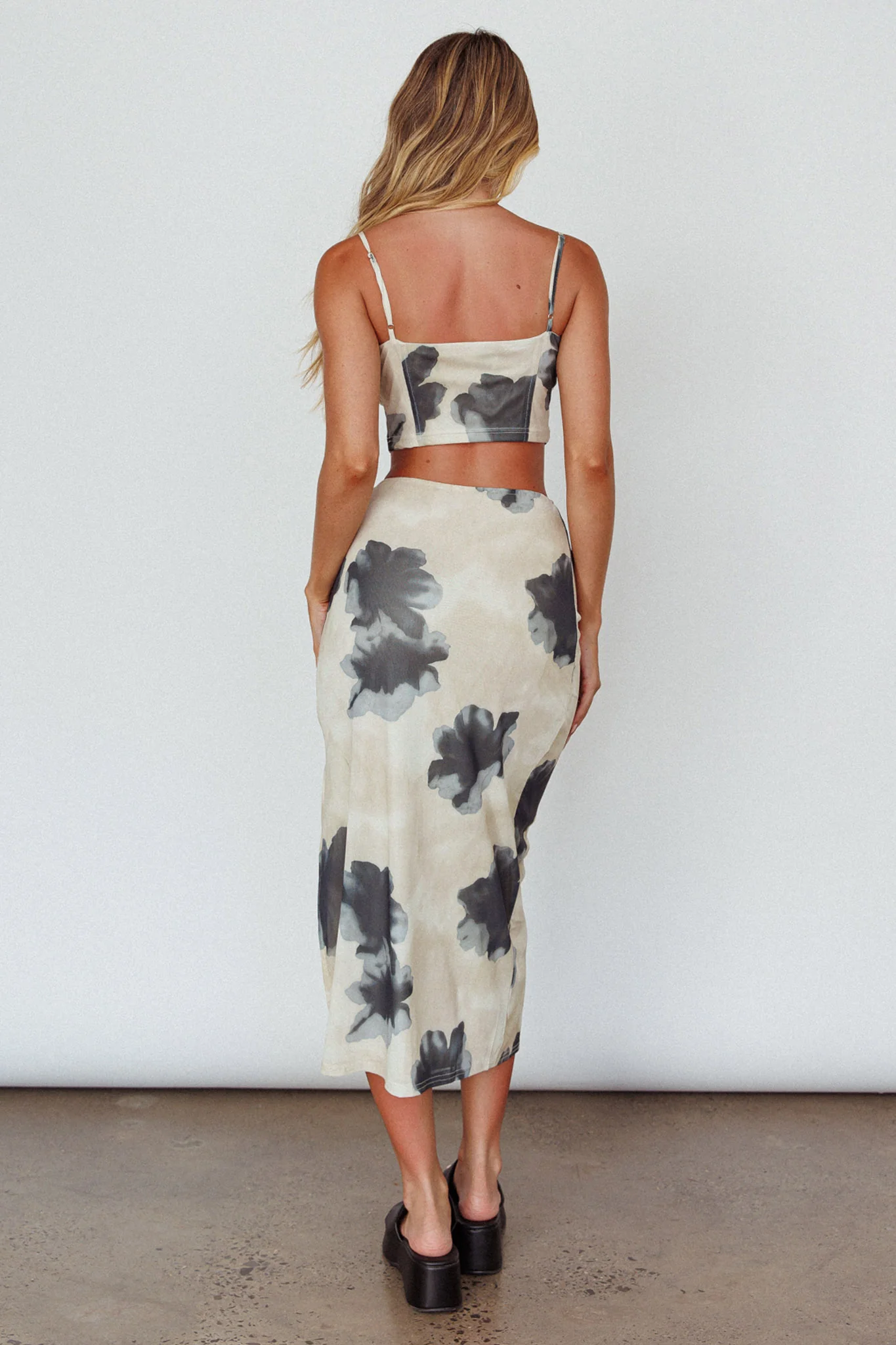 Miss You Midi Skirt Floral Cream - Seraphlike