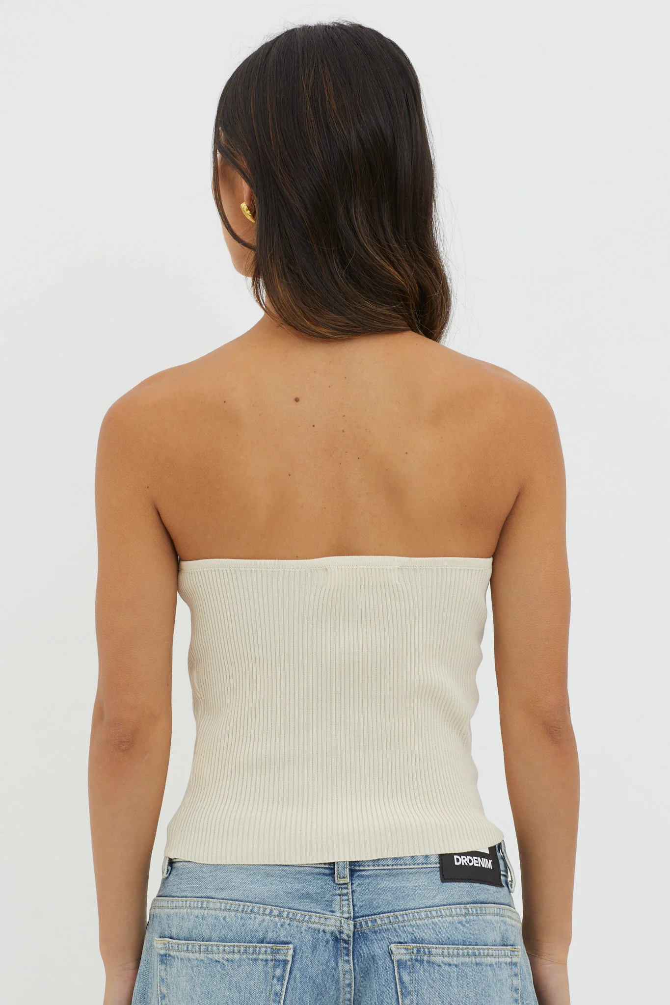 Flora Strapless Knit Top Cream - Seraphlike