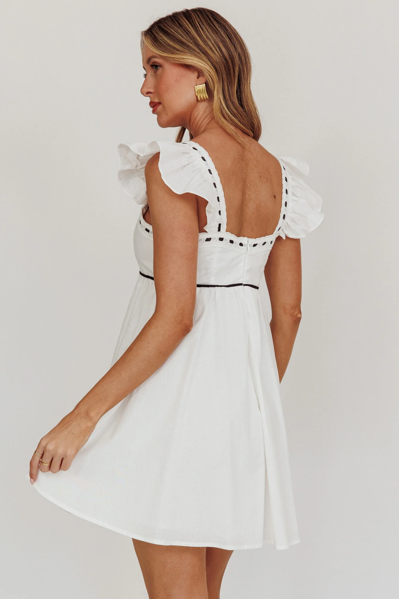 Angels Harp Babydoll Mini Dress White - Seraphlike