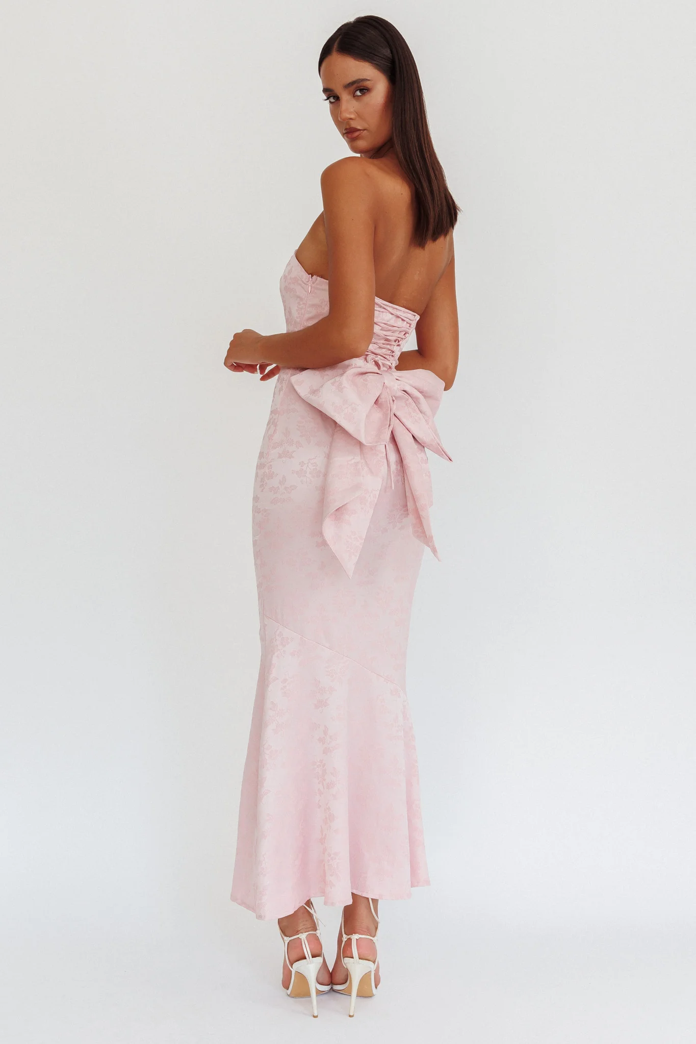 Melty Kisses Bow Back Maxi Dress Pink - Seraphlike