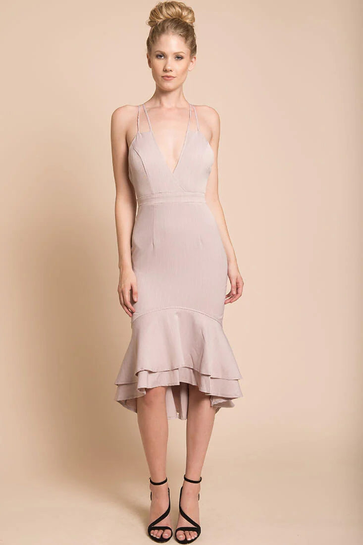Avery Thin Strap Wedding Guest Dress Blush - Seraphlike