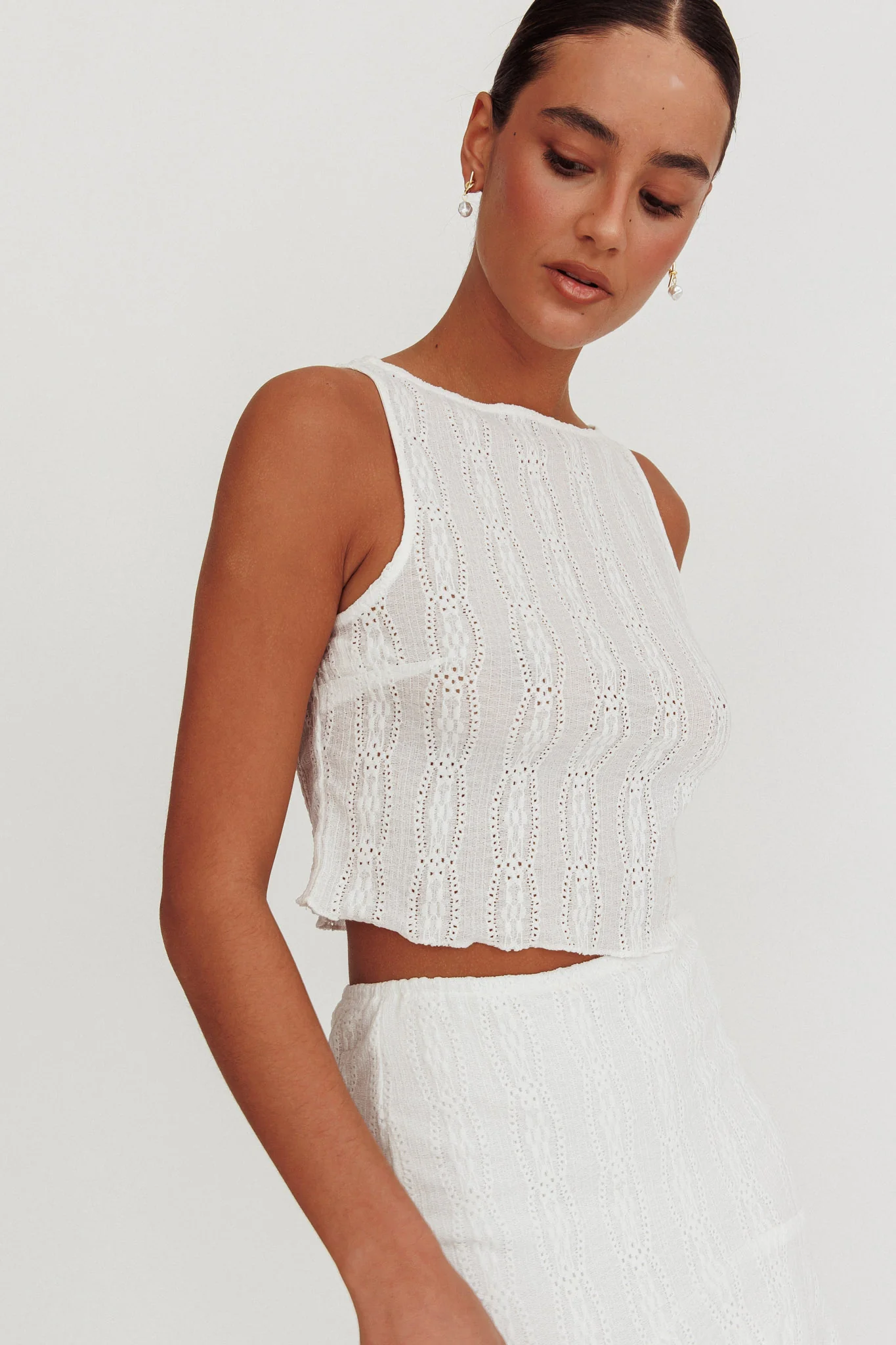Paper Hearts Sleeveless Top White - Seraphlike
