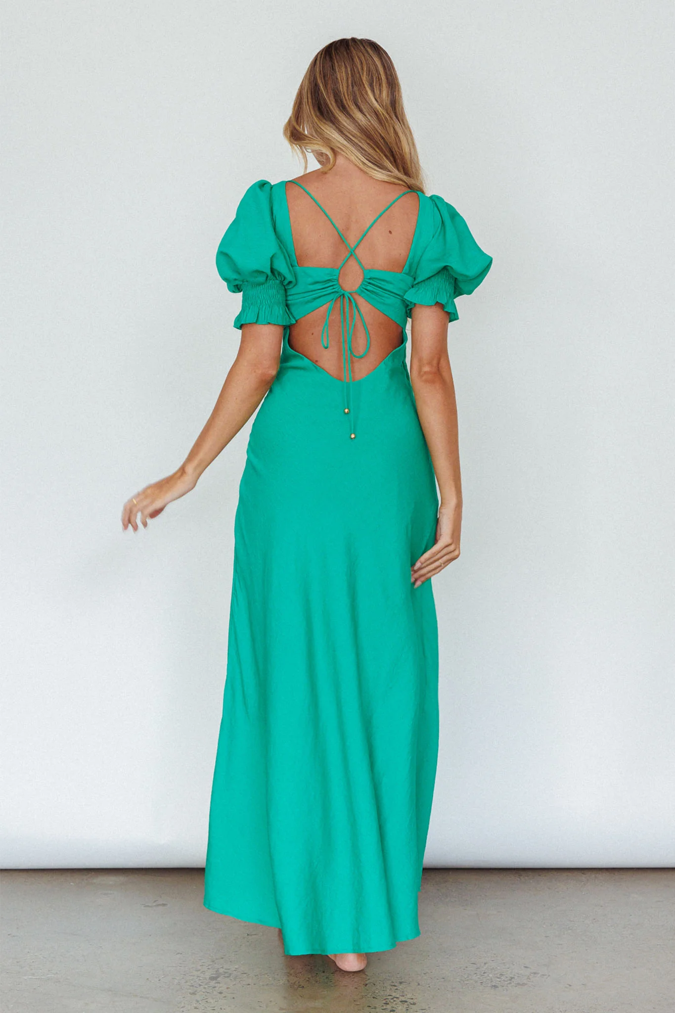 Brigita Tied Back Midi Dress Green - Seraphlike