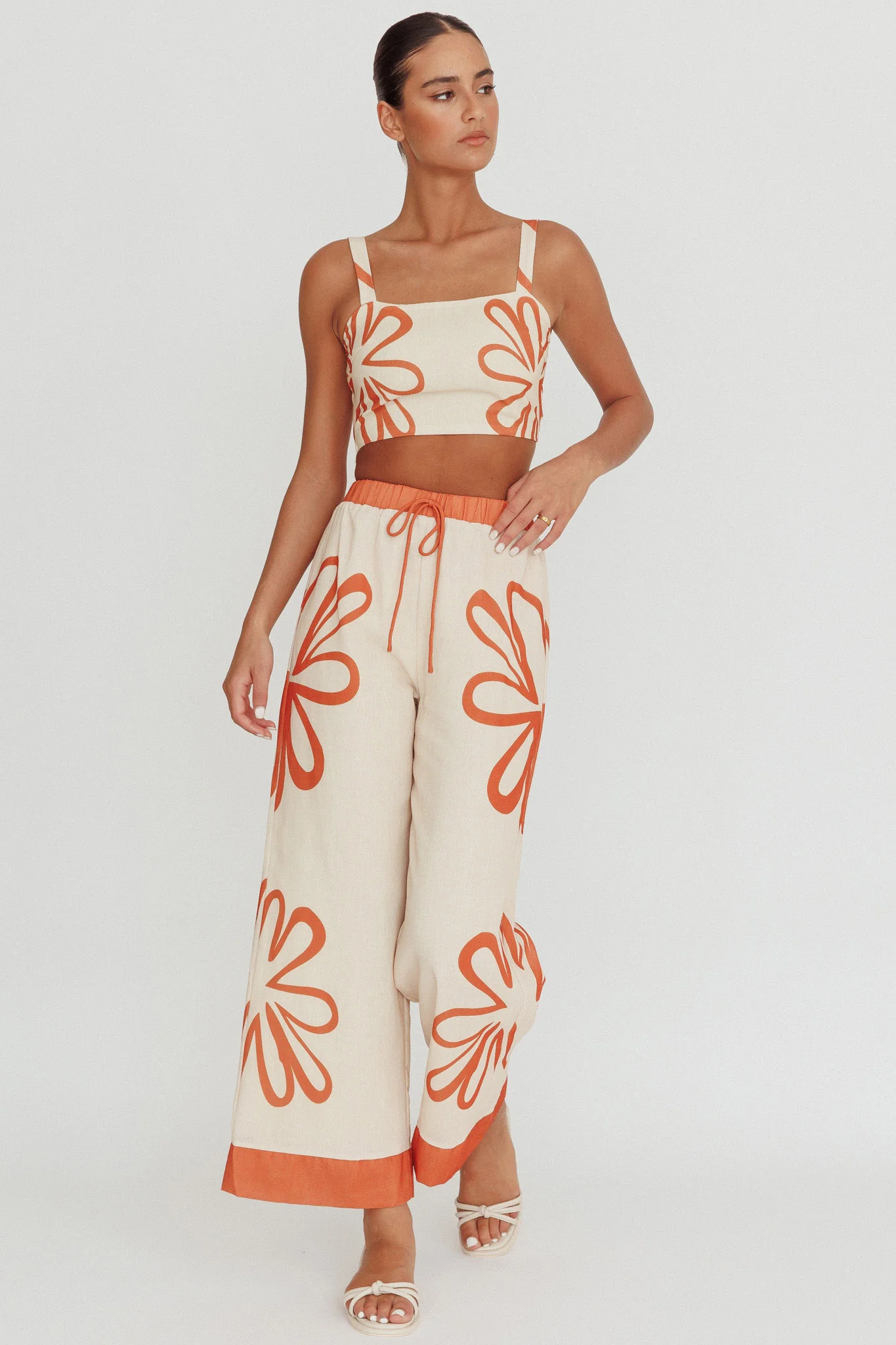 Briar Square Neck Cropped Top Rust Beige - Seraphlike