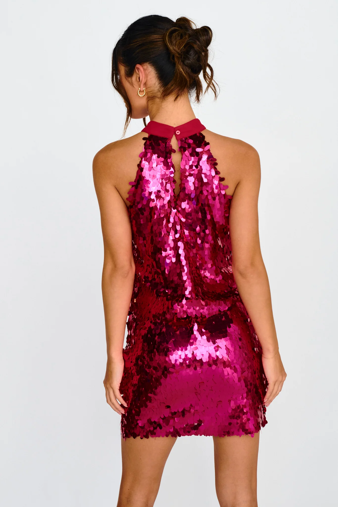 She's So LA Sequin Top Hot Pink - Seraphlike