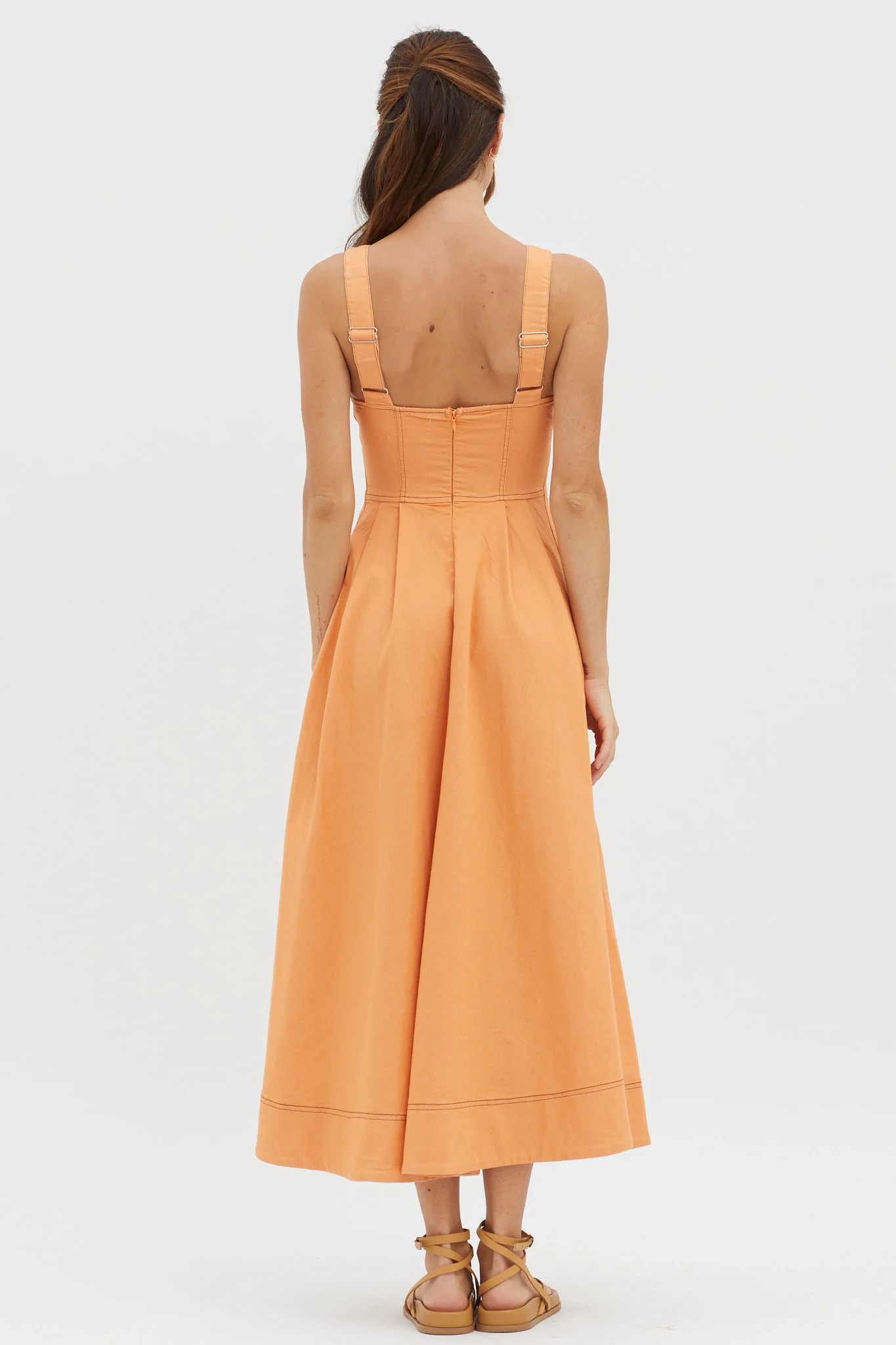 Isadore V-Bust Midi Dress Mango - Seraphlike