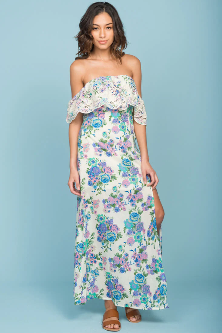 Tia Bohemian Wanderlust Dress Beige - Seraphlike