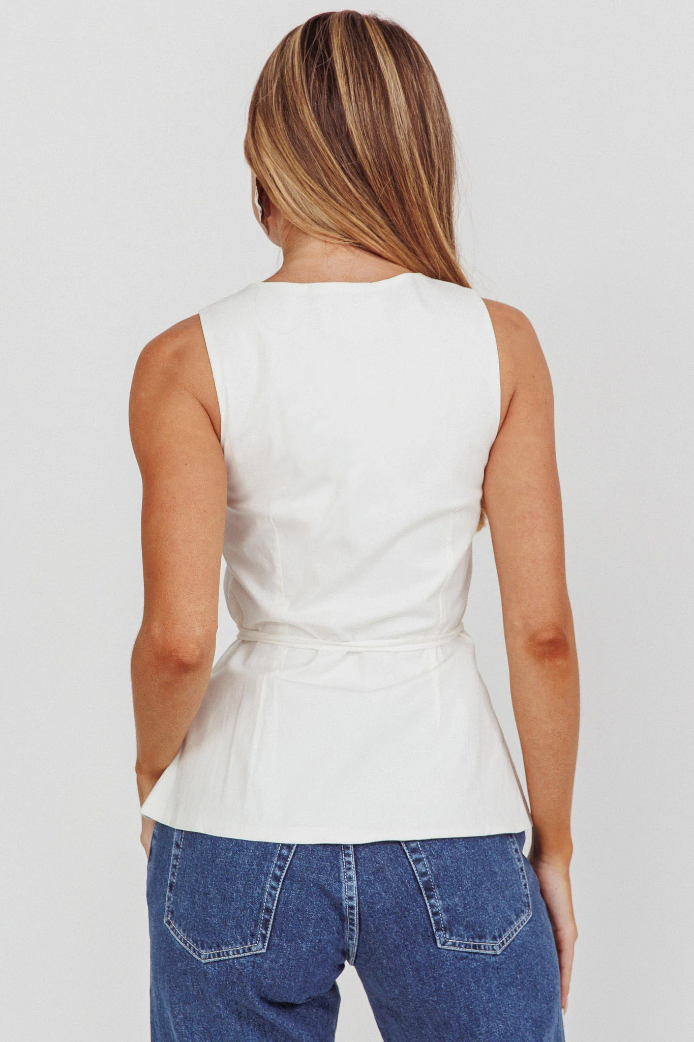 Ocean Waves Square Neck Top White - Seraphlike