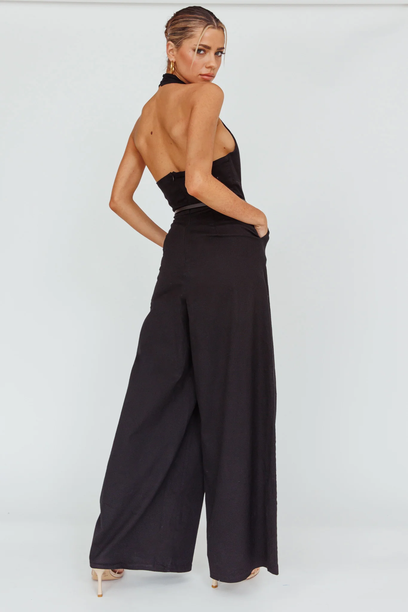 Hilaria Halterneck Jumpsuit Black - Seraphlike